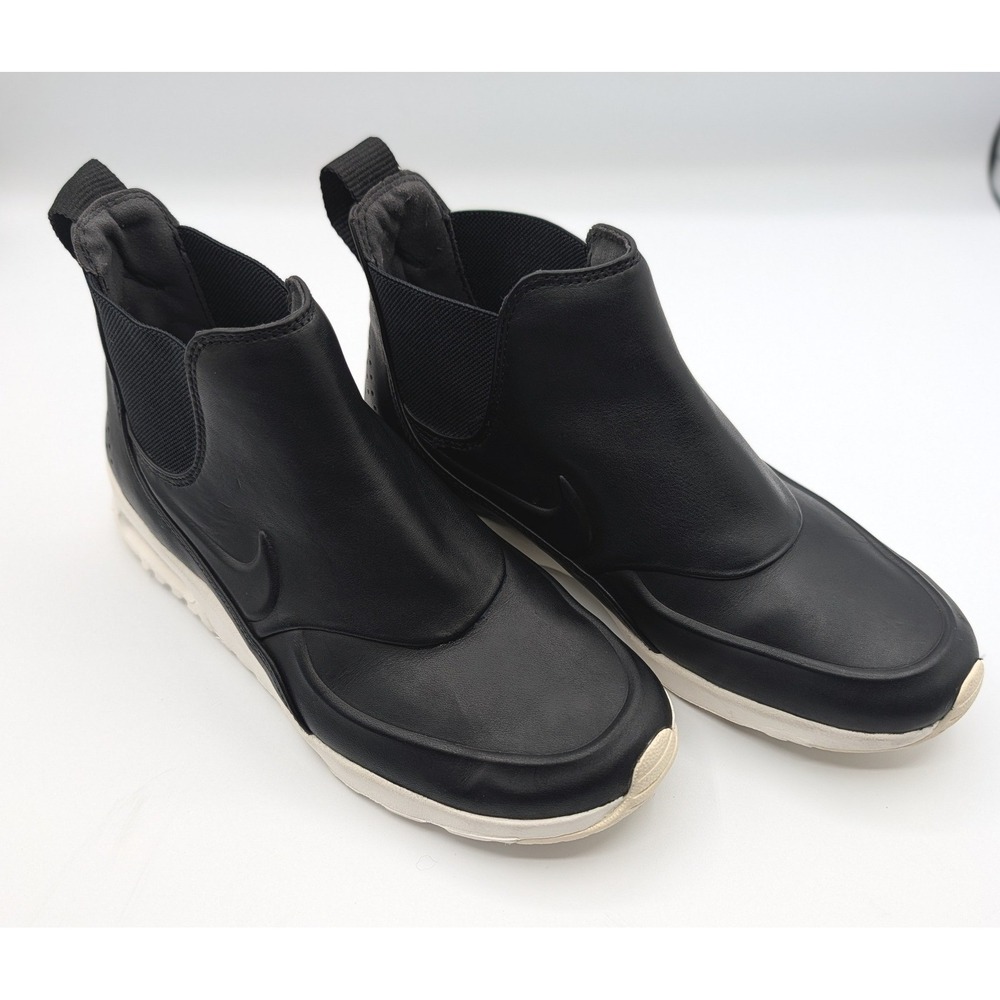 Nike Air Max Thea Mid Black Leather Chelsea Boot Sneakers 807755-001 Womens